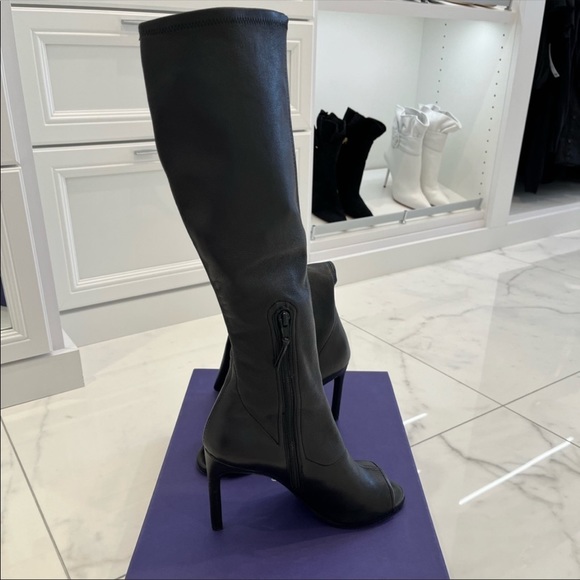 Stuart Weitzman Peep Toe OTK Boots - Picture 5 of 11